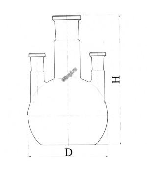 Колба П-1, 3 горловины